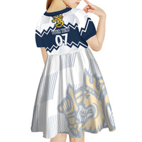 Suomi Ice Hockey Custom Kid Short Sleeve Dress Scandinavian Mountains Inspired