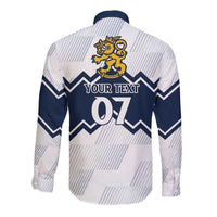 Suomi Ice Hockey Custom Long Sleeve Button Shirt Scandinavian Mountains Inspired