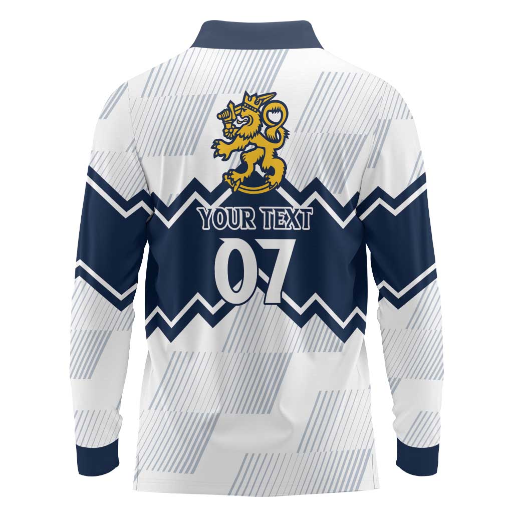 Suomi Ice Hockey Custom Long Sleeve Polo Shirt Scandinavian Mountains Inspired