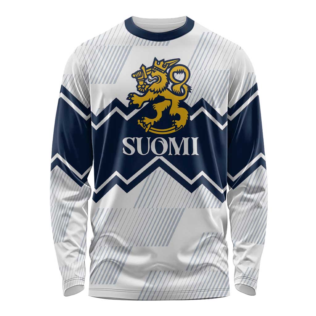 Suomi Ice Hockey Custom Long Sleeve Shirt Scandinavian Mountains Inspired