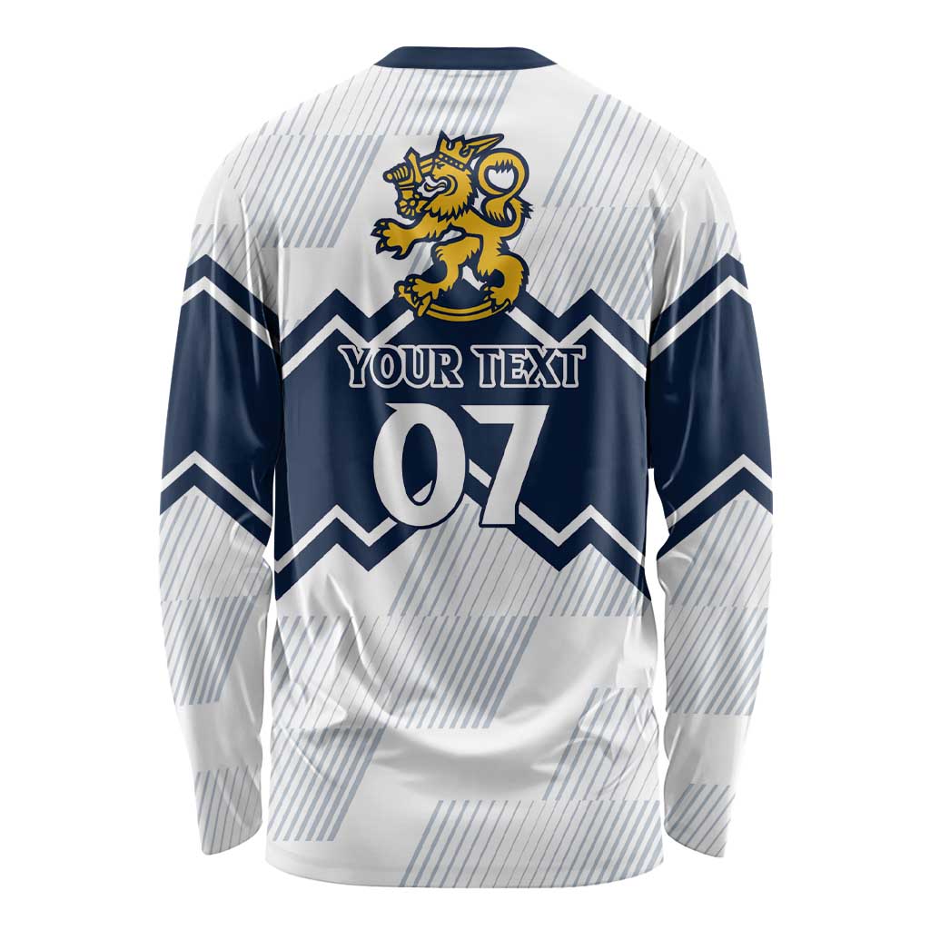 Suomi Ice Hockey Custom Long Sleeve Shirt Scandinavian Mountains Inspired