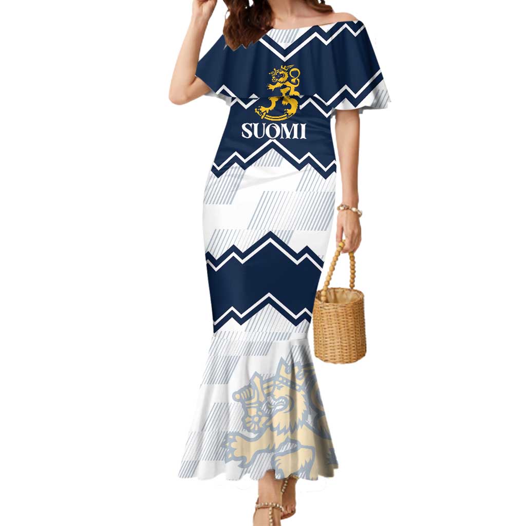 Suomi Ice Hockey Custom Mermaid Dress Scandinavian Mountains Inspired