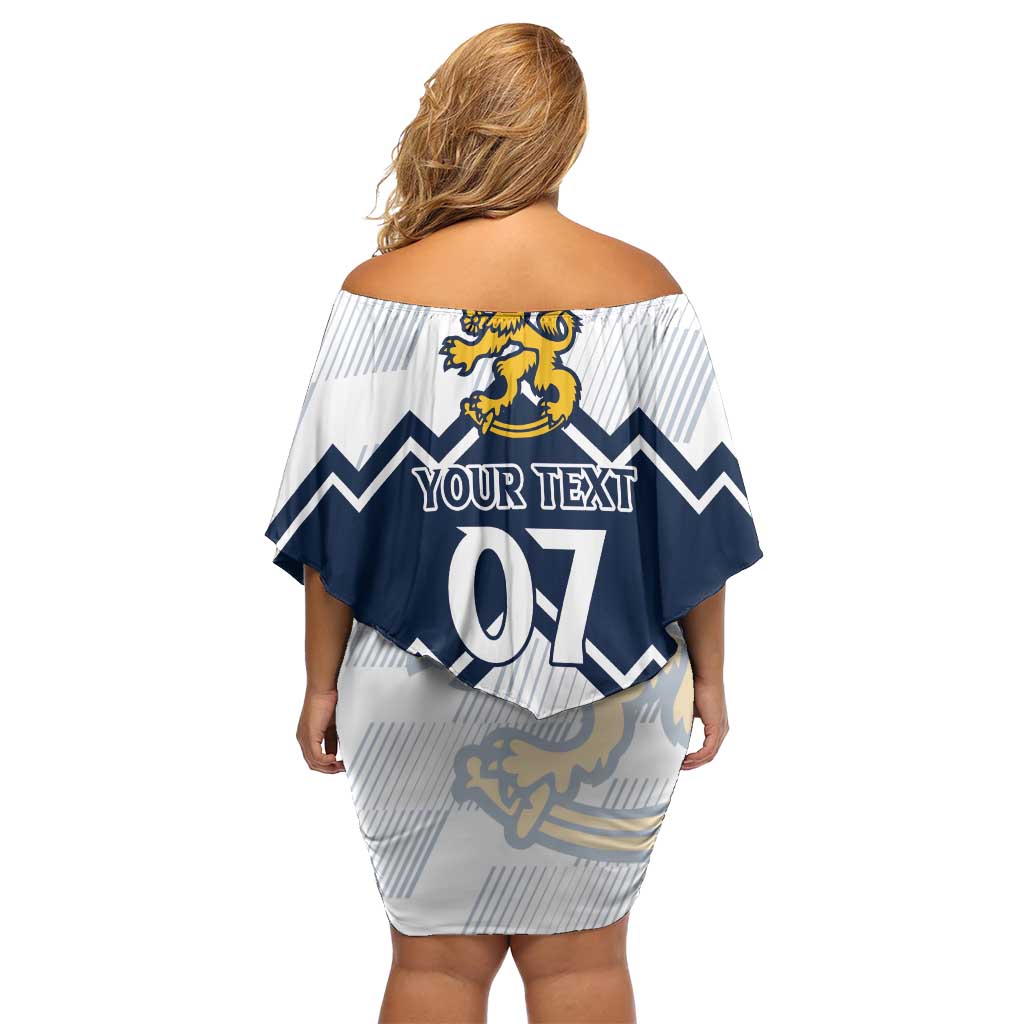 Suomi Ice Hockey Custom Off Shoulder Short Dress Scandinavian Mountains Inspired