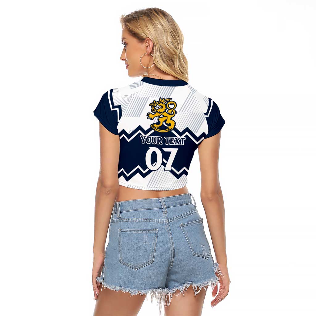 Suomi Ice Hockey Custom Raglan Cropped T Shirt Scandinavian Mountains Inspired