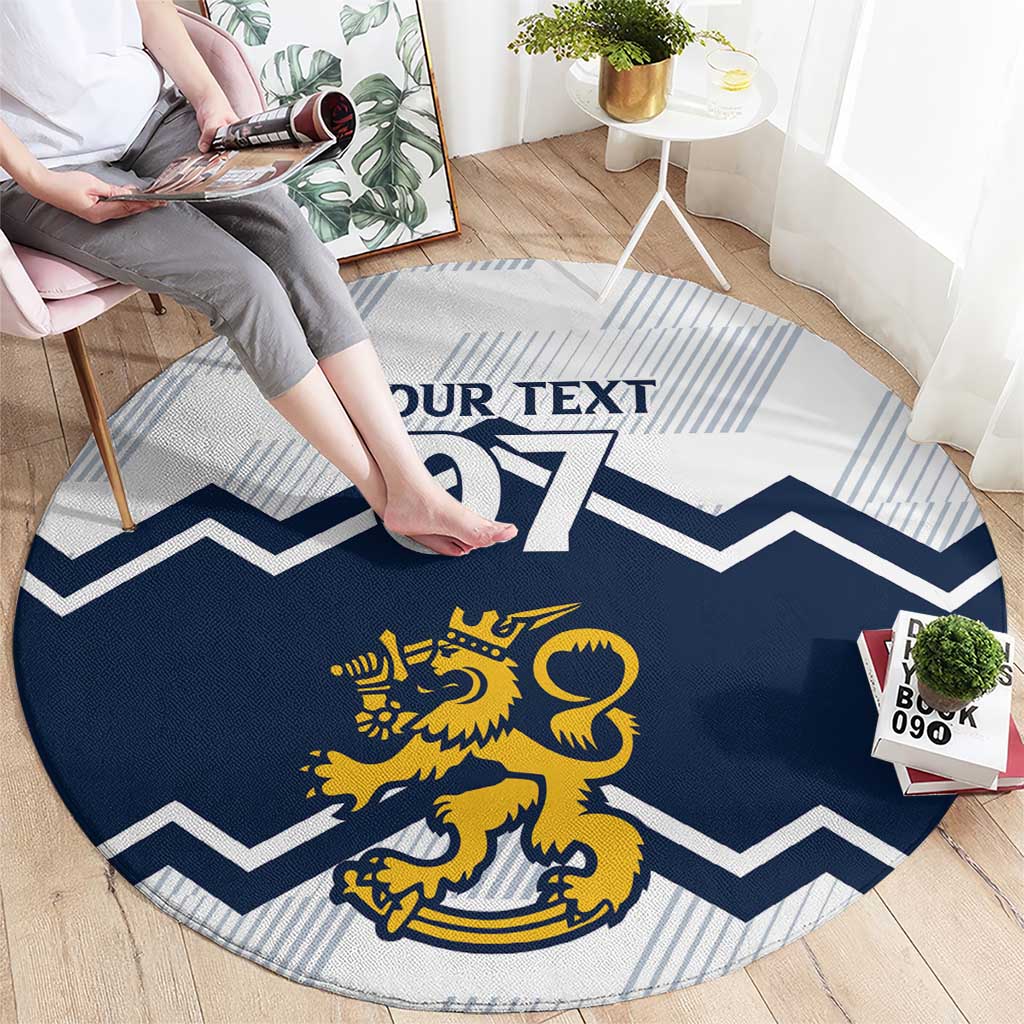 Suomi Ice Hockey Custom Round Carpet Scandinavian Mountains Inspired