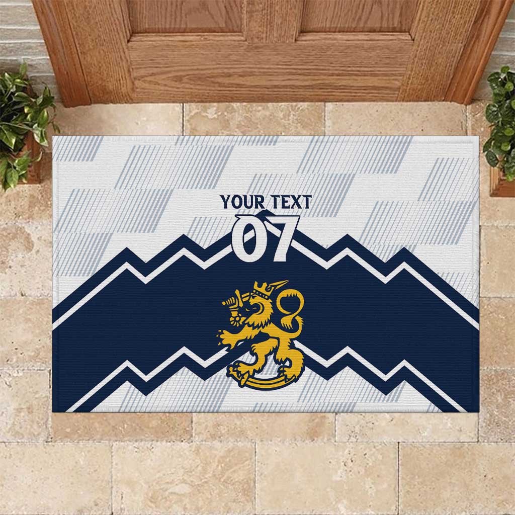 Suomi Ice Hockey Custom Rubber Doormat Scandinavian Mountains Inspired