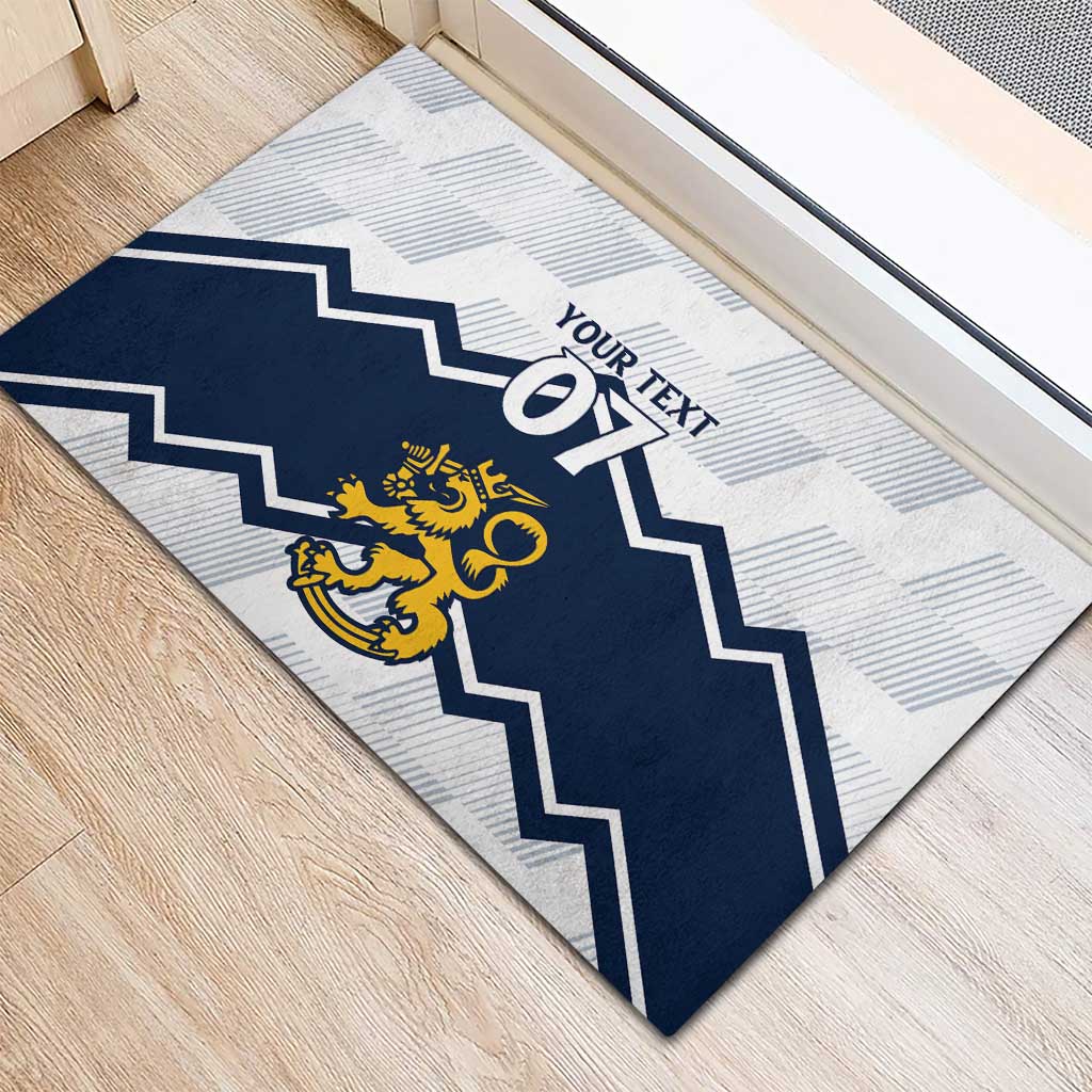 Suomi Ice Hockey Custom Rubber Doormat Scandinavian Mountains Inspired