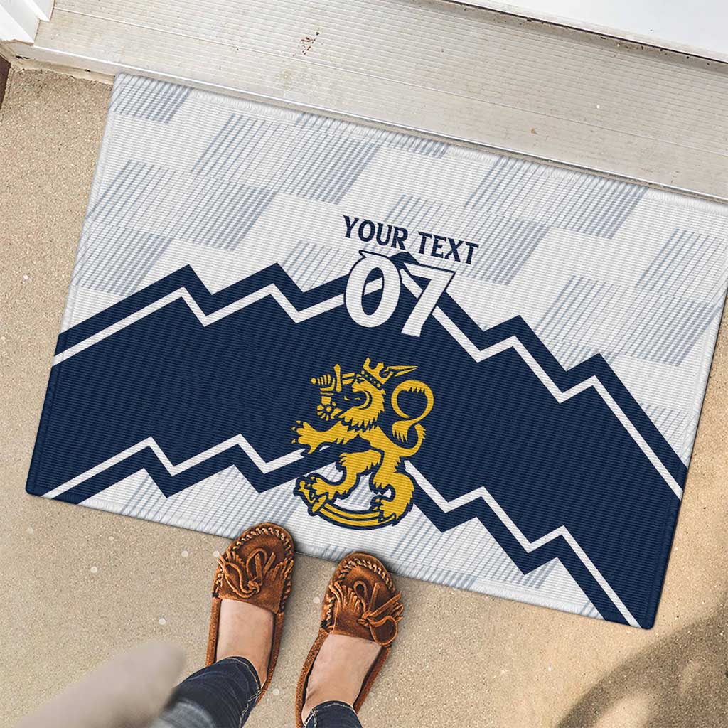 Suomi Ice Hockey Custom Rubber Doormat Scandinavian Mountains Inspired