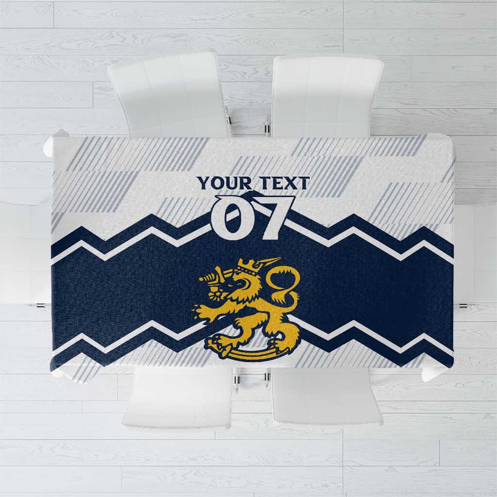 Suomi Ice Hockey Custom Tablecloth Scandinavian Mountains Inspired