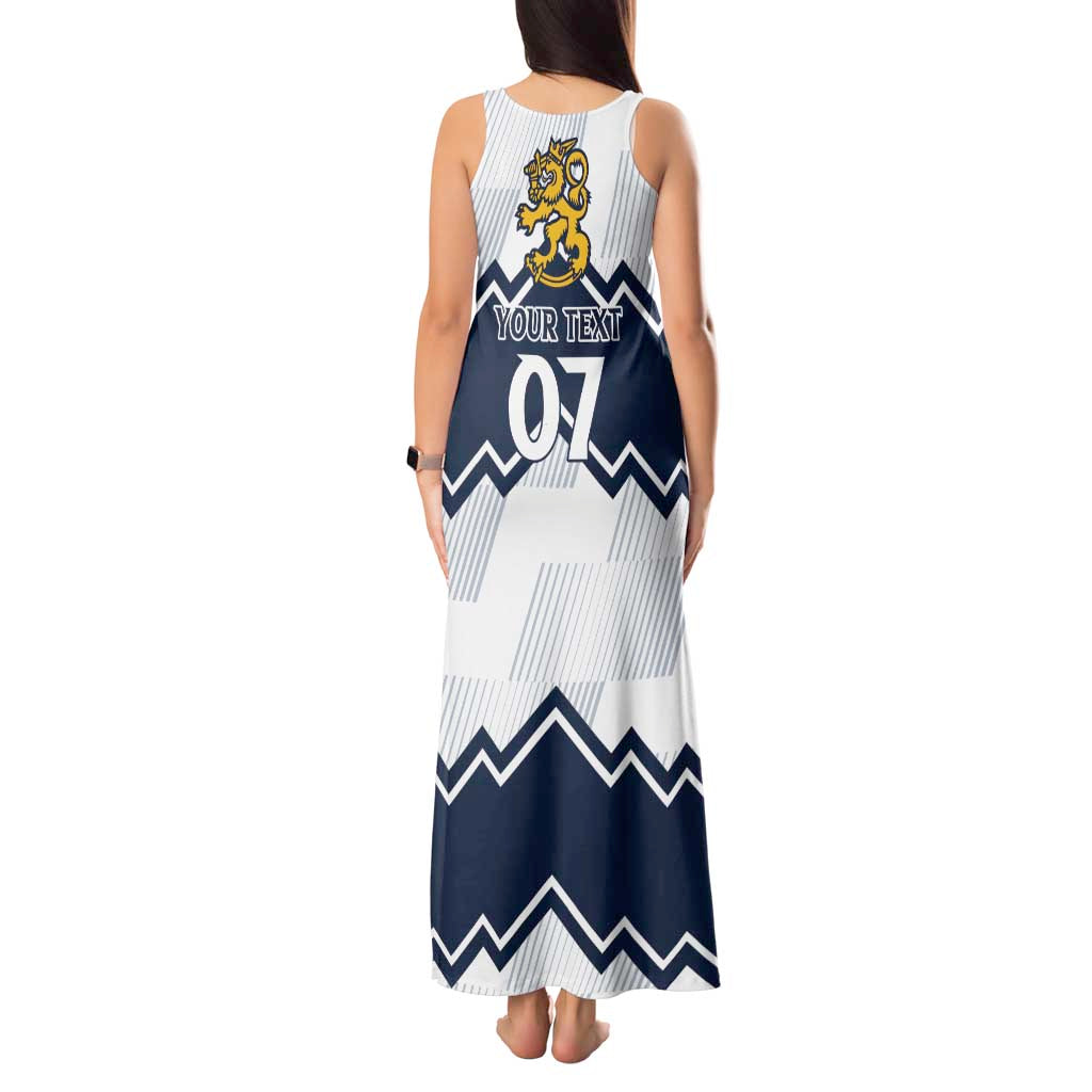 Suomi Ice Hockey Custom Tank Maxi Dress Scandinavian Mountains Inspired