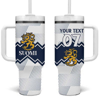 Suomi Ice Hockey Custom Tumbler With Handle Scandinavian Mountains Inspired