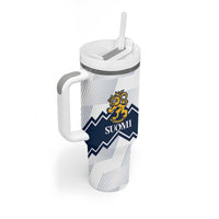 Suomi Ice Hockey Custom Tumbler With Handle Scandinavian Mountains Inspired