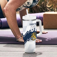 Suomi Ice Hockey Custom Tumbler With Handle Scandinavian Mountains Inspired