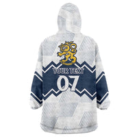 Suomi Ice Hockey Custom Wearable Blanket Hoodie Scandinavian Mountains Inspired