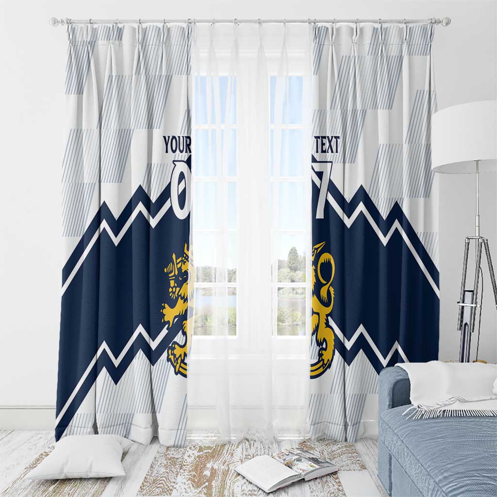 Suomi Ice Hockey Custom Window Curtain Scandinavian Mountains Inspired