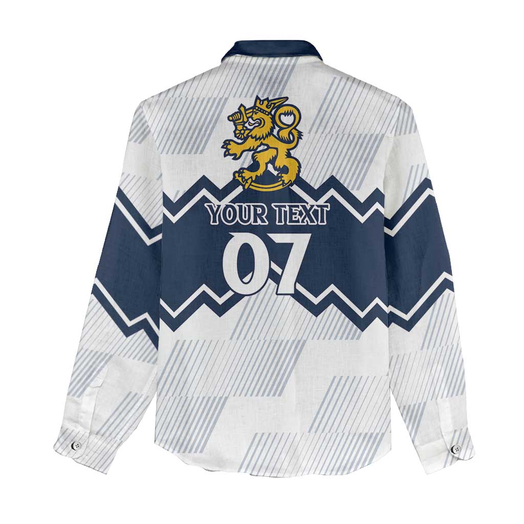 Suomi Ice Hockey Custom Women Casual Shirt Scandinavian Mountains Inspired