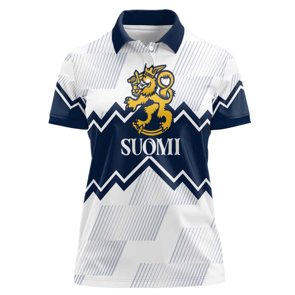 Suomi Ice Hockey Custom Women Polo Shirt Scandinavian Mountains Inspired