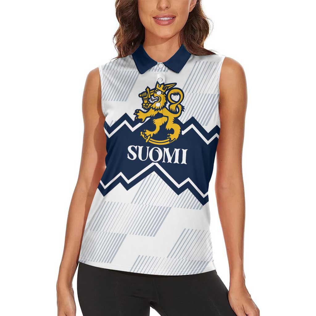 Suomi Ice Hockey Custom Women Sleeveless Polo Shirt Scandinavian Mountains Inspired