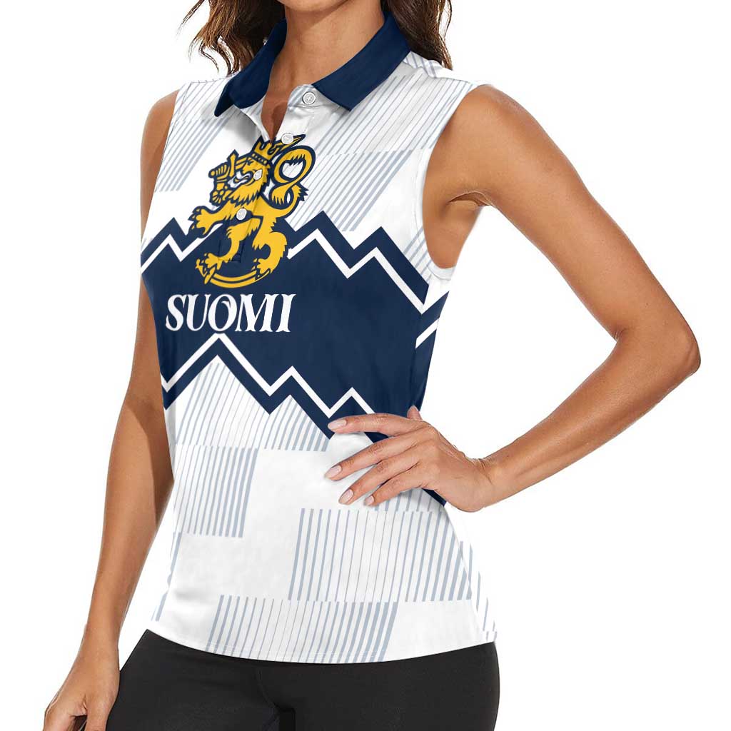 Suomi Ice Hockey Custom Women Sleeveless Polo Shirt Scandinavian Mountains Inspired