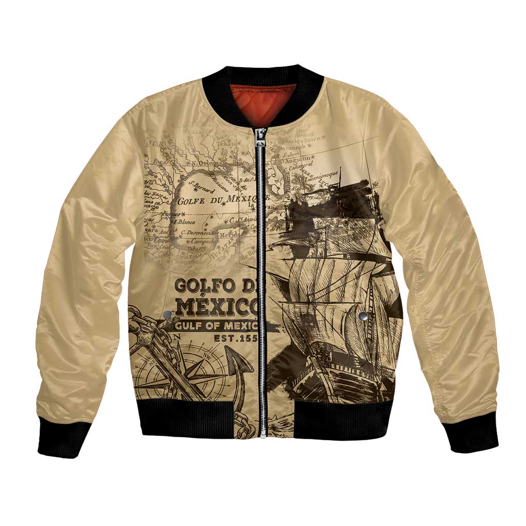 Gulf Of Mexico Vintage Map Est.1550 Bomber Jacket