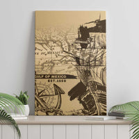 Gulf Of Mexico Vintage Map Est.1550 Canvas Wall Art