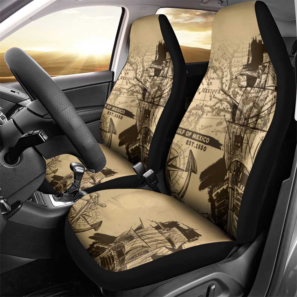 Gulf Of Mexico Vintage Map Est.1550 Car Seat Cover