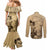 Gulf Of Mexico Vintage Map Est.1550 Couples Matching Mermaid Dress and Long Sleeve Button Shirt