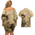 Gulf Of Mexico Vintage Map Est.1550 Couples Matching Off Shoulder Short Dress and Hawaiian Shirt
