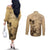 Gulf Of Mexico Vintage Map Est.1550 Couples Matching Off The Shoulder Long Sleeve Dress and Long Sleeve Button Shirt