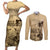 Gulf Of Mexico Vintage Map Est.1550 Couples Matching Short Sleeve Bodycon Dress and Long Sleeve Button Shirt