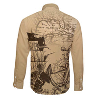 Gulf Of Mexico Vintage Map Est.1550 Family Matching Long Sleeve Bodycon Dress and Hawaiian Shirt