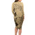 Gulf Of Mexico Vintage Map Est.1550 Family Matching Long Sleeve Bodycon Dress and Hawaiian Shirt
