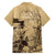 Gulf Of Mexico Vintage Map Est.1550 Family Matching Off The Shoulder Long Sleeve Dress and Hawaiian Shirt