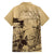 Gulf Of Mexico Vintage Map Est.1550 Family Matching Off Shoulder Maxi Dress and Hawaiian Shirt