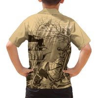 Gulf Of Mexico Vintage Map Est.1550 Family Matching Short Sleeve Bodycon Dress and Hawaiian Shirt