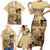 Gulf Of Mexico Vintage Map Est.1550 Family Matching Short Sleeve Bodycon Dress and Hawaiian Shirt