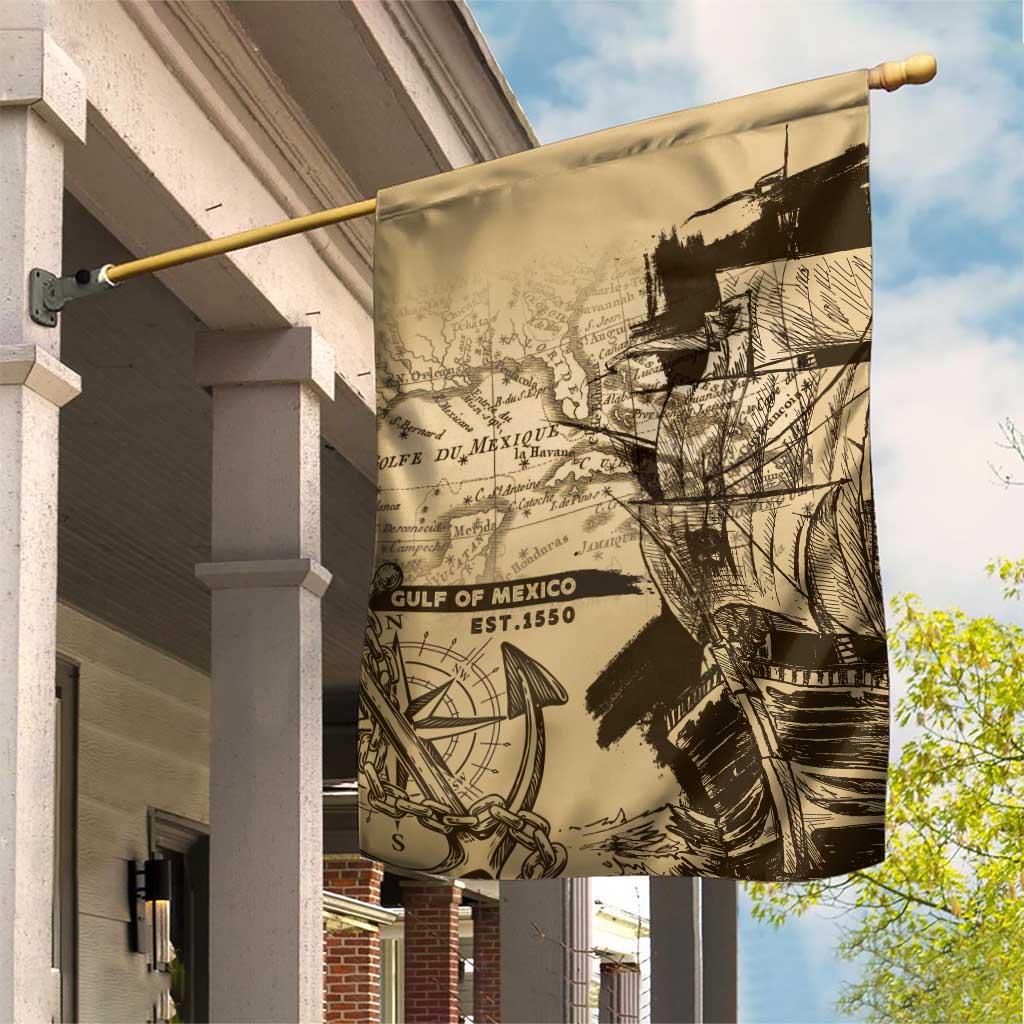 Gulf Of Mexico Vintage Map Est.1550 Garden Flag