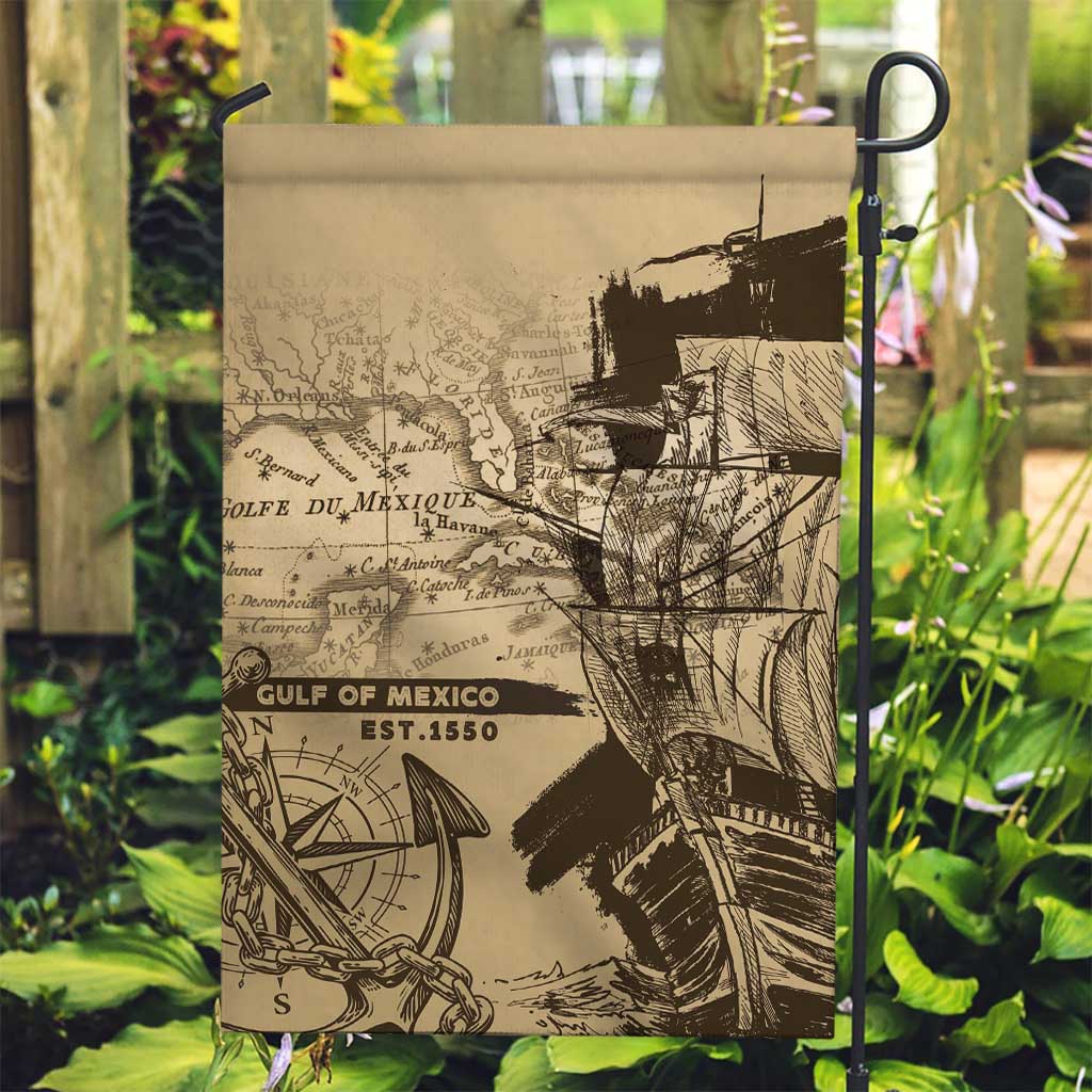Gulf Of Mexico Vintage Map Est.1550 Garden Flag