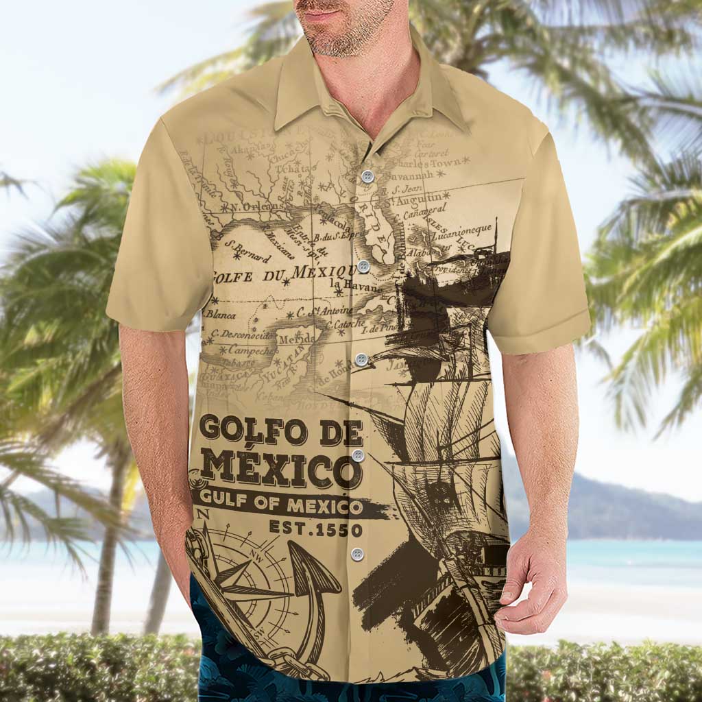 Gulf Of Mexico Vintage Map Est.1550 Hawaiian Shirt