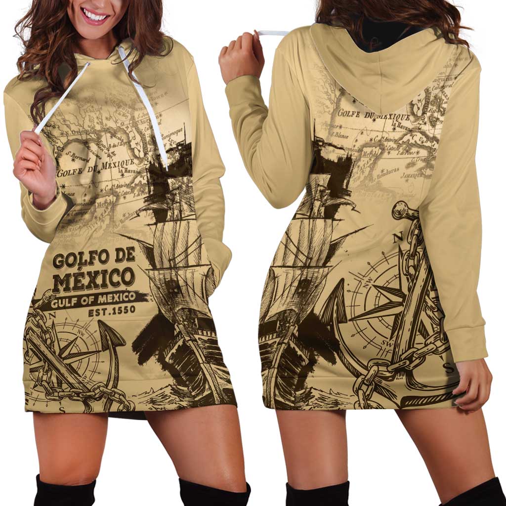 Gulf Of Mexico Vintage Map Est.1550 Hoodie Dress