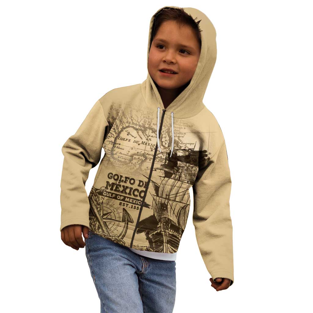 Gulf Of Mexico Vintage Map Est.1550 Kid Hoodie