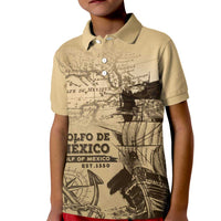 Gulf Of Mexico Vintage Map Est.1550 Kid Polo Shirt