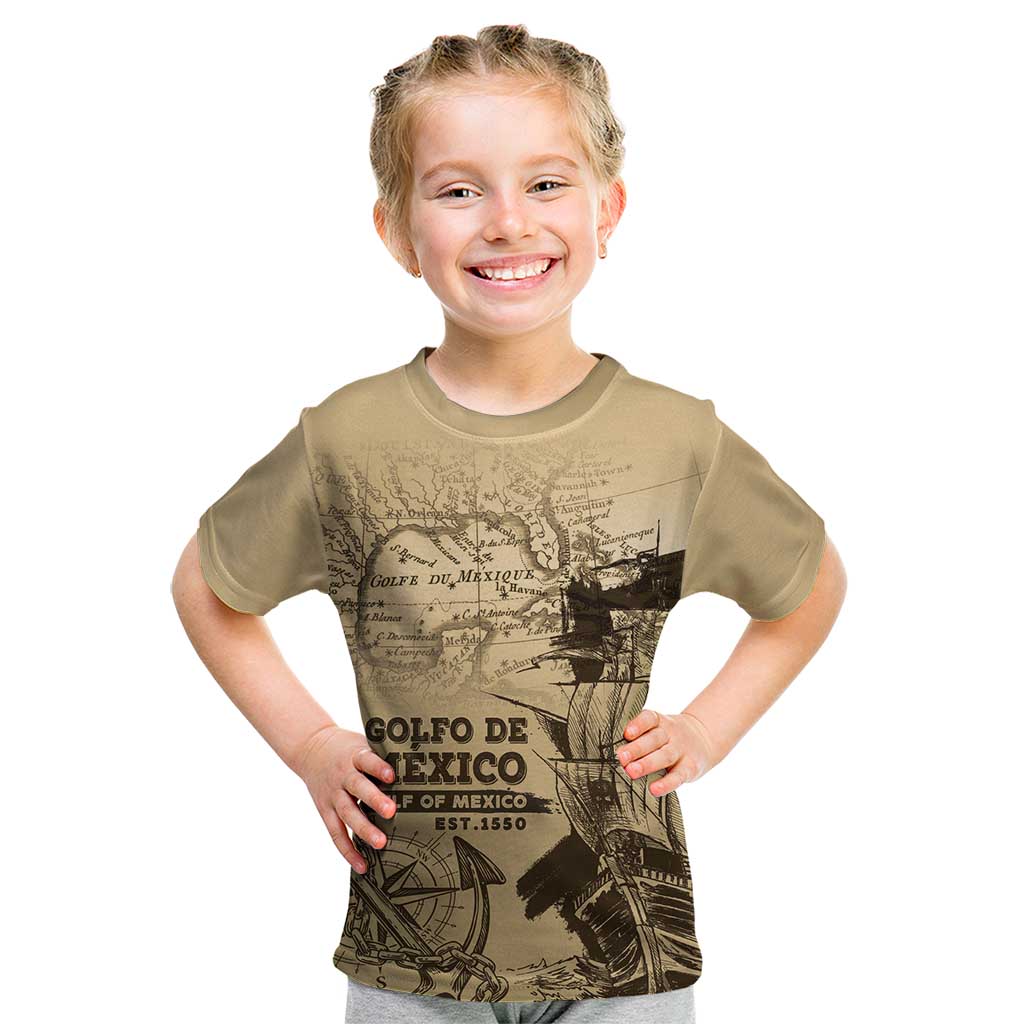 Gulf Of Mexico Vintage Map Est.1550 Kid T Shirt