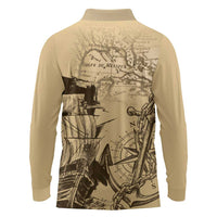 Gulf Of Mexico Vintage Map Est.1550 Long Sleeve Polo Shirt