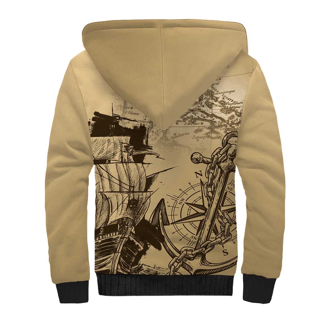 Gulf Of Mexico Vintage Map Est.1550 Sherpa Hoodie