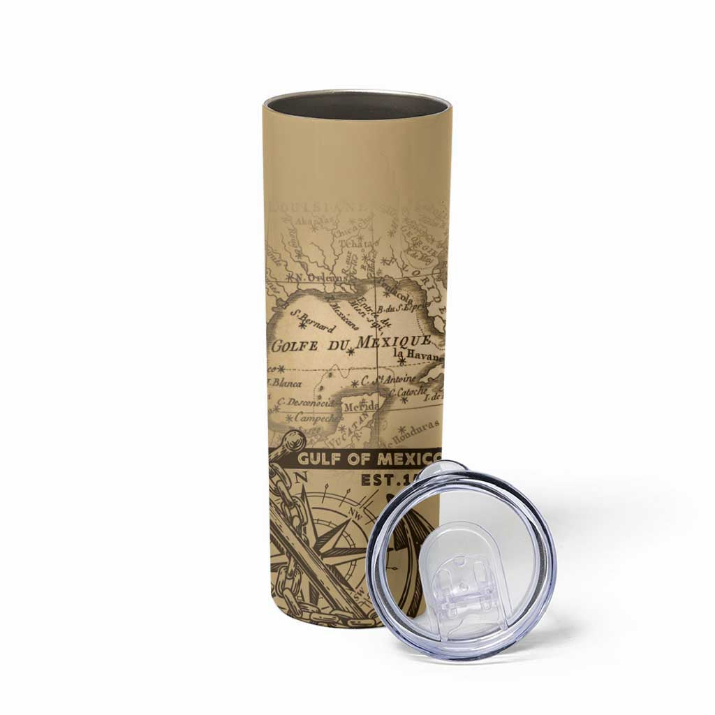 Gulf Of Mexico Vintage Map Est.1550 Skinny Tumbler