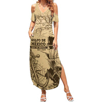 Gulf Of Mexico Vintage Map Est.1550 Summer Maxi Dress