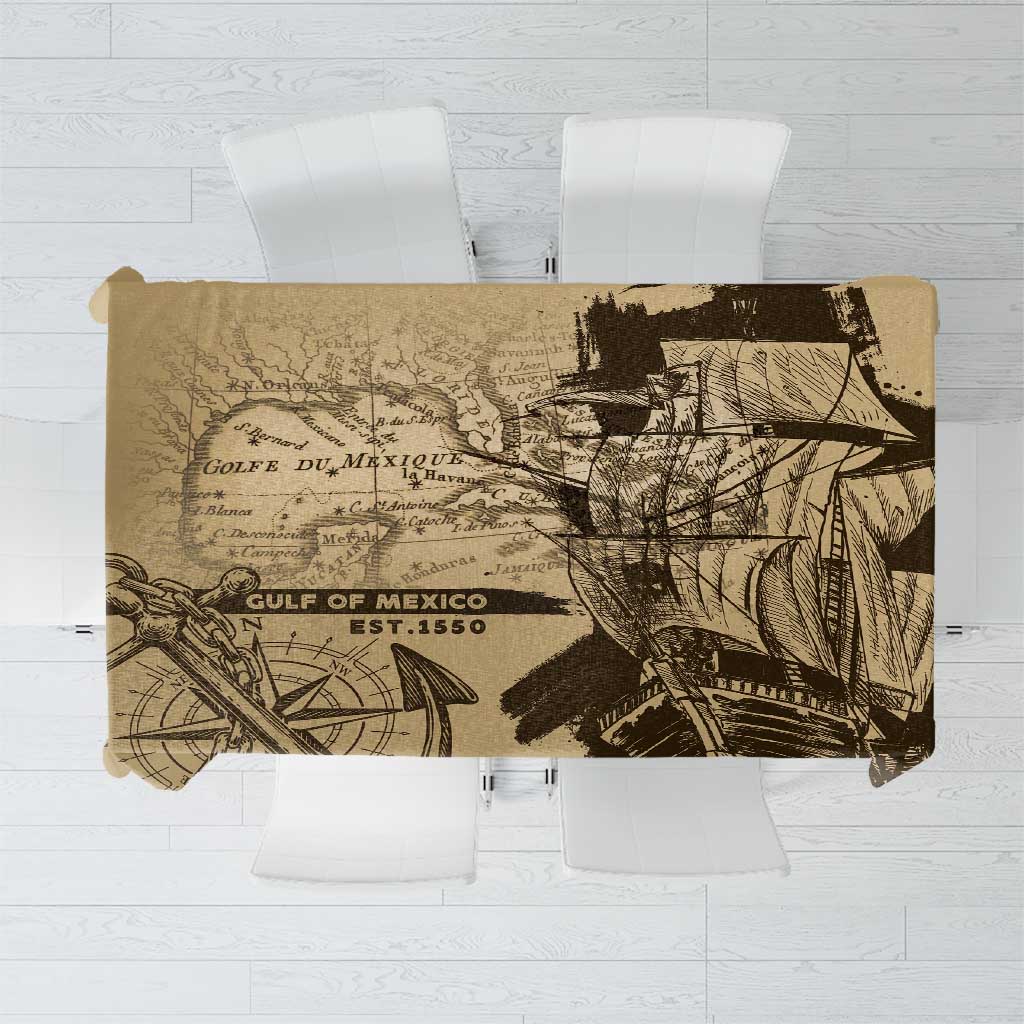 Gulf Of Mexico Vintage Map Est.1550 Tablecloth