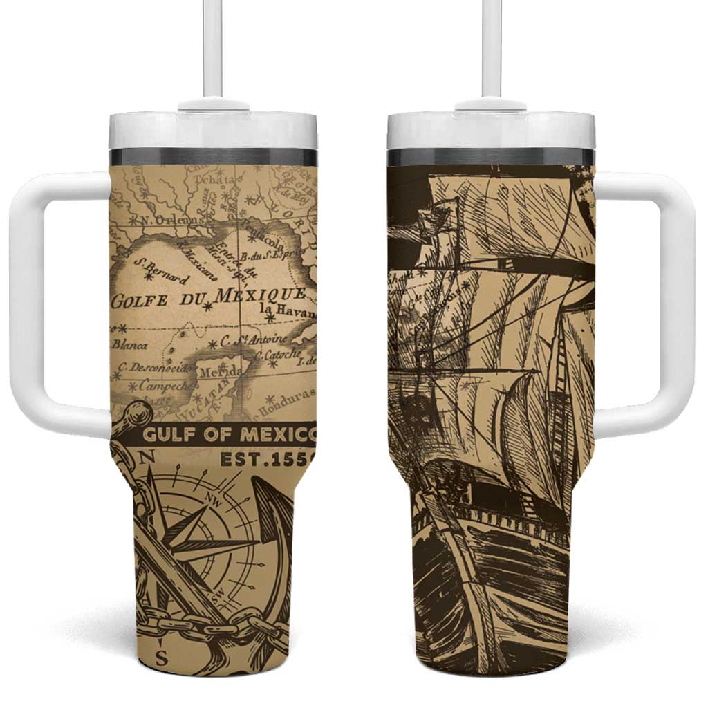 Gulf Of Mexico Vintage Map Est.1550 Tumbler With Handle
