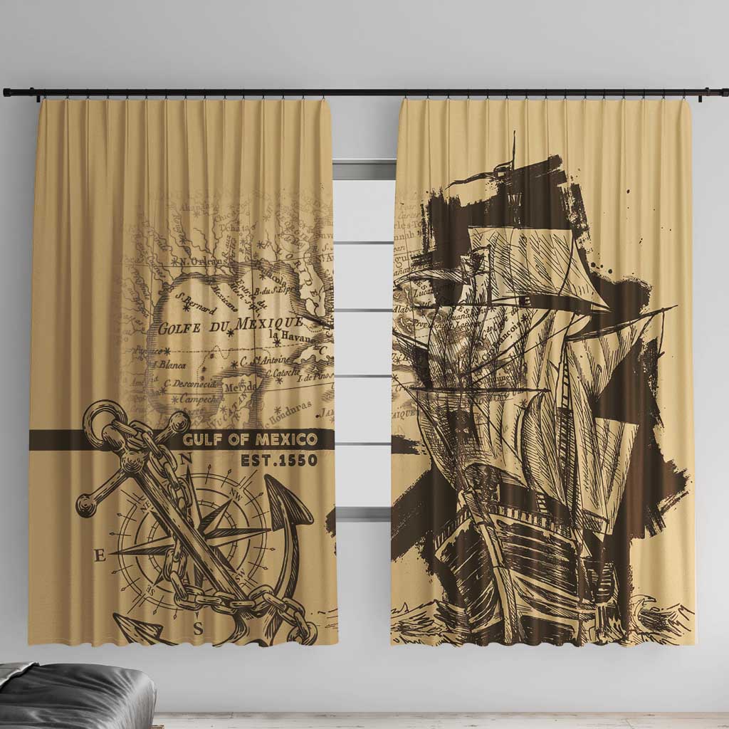 Gulf Of Mexico Vintage Map Est.1550 Window Curtain